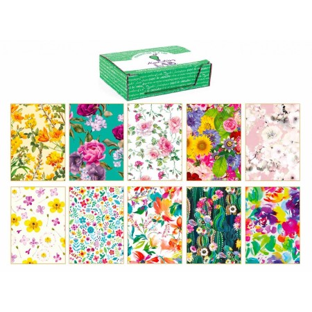 CARTA DA REGALO 100 FOGLI  FIORI 10X10 -promo-