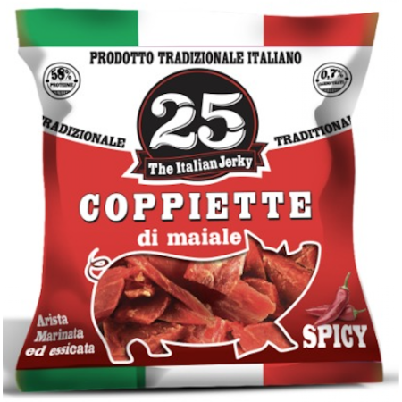 THE ITALIAN JERKY - COPPIETTE DI CARNE SECCA 25 G - ESPOSITORE DA 14 BUSTE - TRADIZIONALE