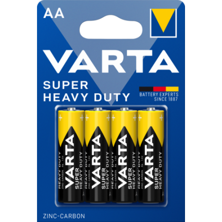 VARTA SUPER HEAVY DUTY AA - BL4 X 12 PEZZI STILO R6P 1.5V