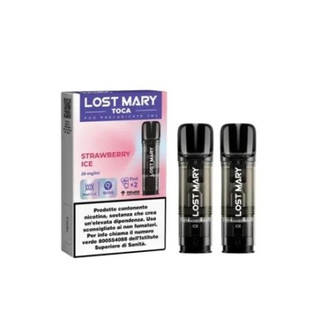 LOST MARY TOCA AIR -POD- STRAWBERRY ICE (2 PEZZI) 20 MG