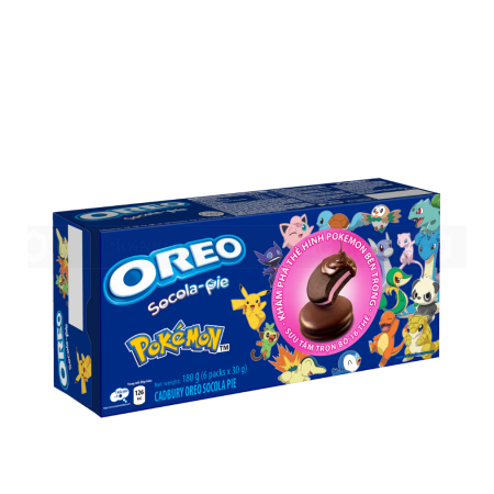 OREO CADBURY CHOCOLATE PIE STRAWBERRY POKEMON 180g (6 pz x 30g)