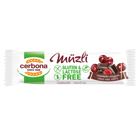 CERBONA SENZA GLUTINE CHOCOLATE-SOUR CHERRY MUESLI BAR CONF.35g x 20pz