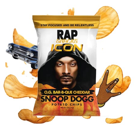 RAP SNACK SNOOP DOG BBQ CHEDDAR CHIPS 71GR BUSTA SINGOLA