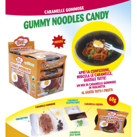 JOHNY BEE NOODLES GUMMY CANDY 60GR X 6 PZ -cod 592