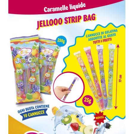 JOHNY BEE JELLOOO STRIP BAG 250GR X 10 PZ -cod 637